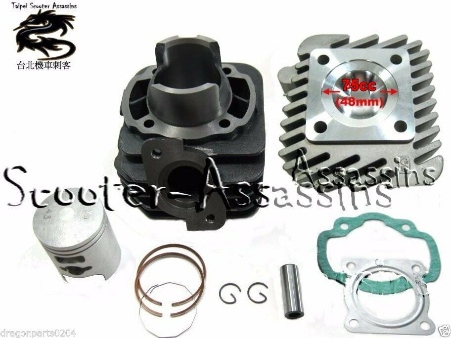 75cc 48mm BIG BORE CYLINDER KIT + HEAD for SYM Fiddle 50 DD DD50 Flash FREE 50