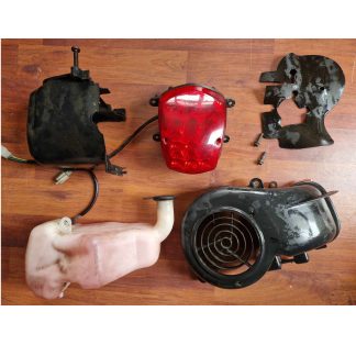 AJS firefox 50 2 stroke, oil tank, rear lamp, cylinder shrouds